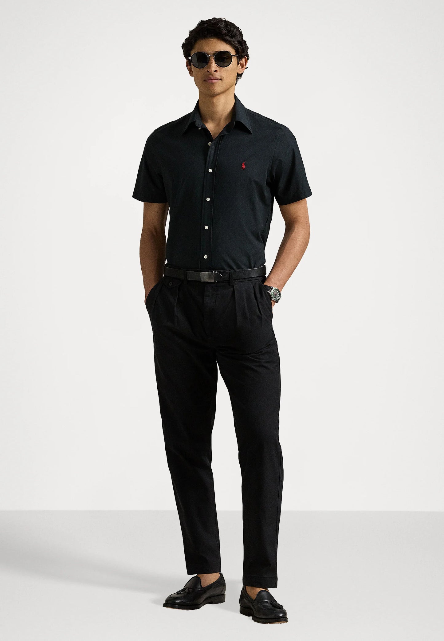 Camisa Ralph Lauren Negra Manga Corta