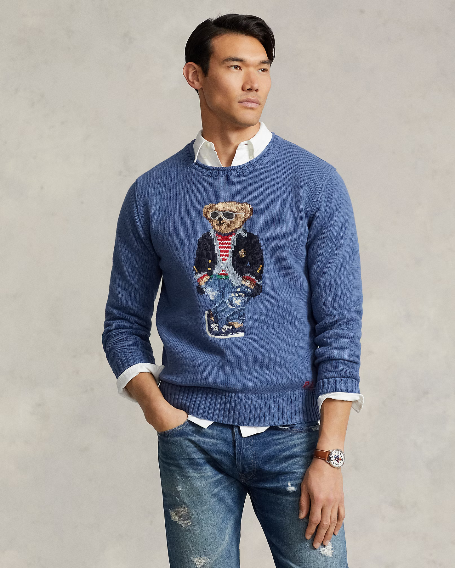 Polo Bear Cotton Mockneck Jumper
