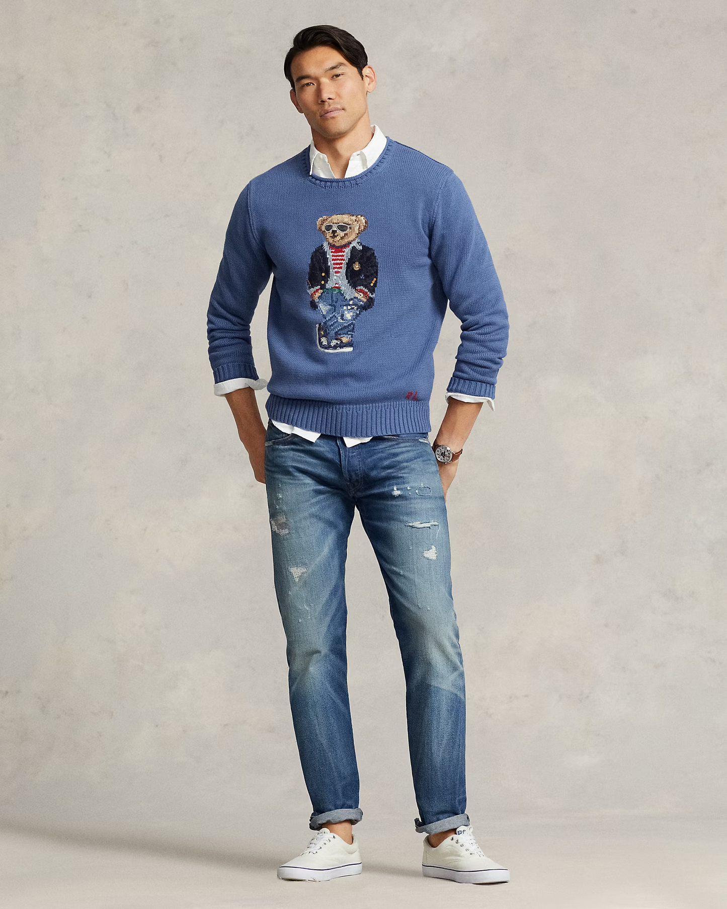 Polo Bear Cotton Mockneck Jumper