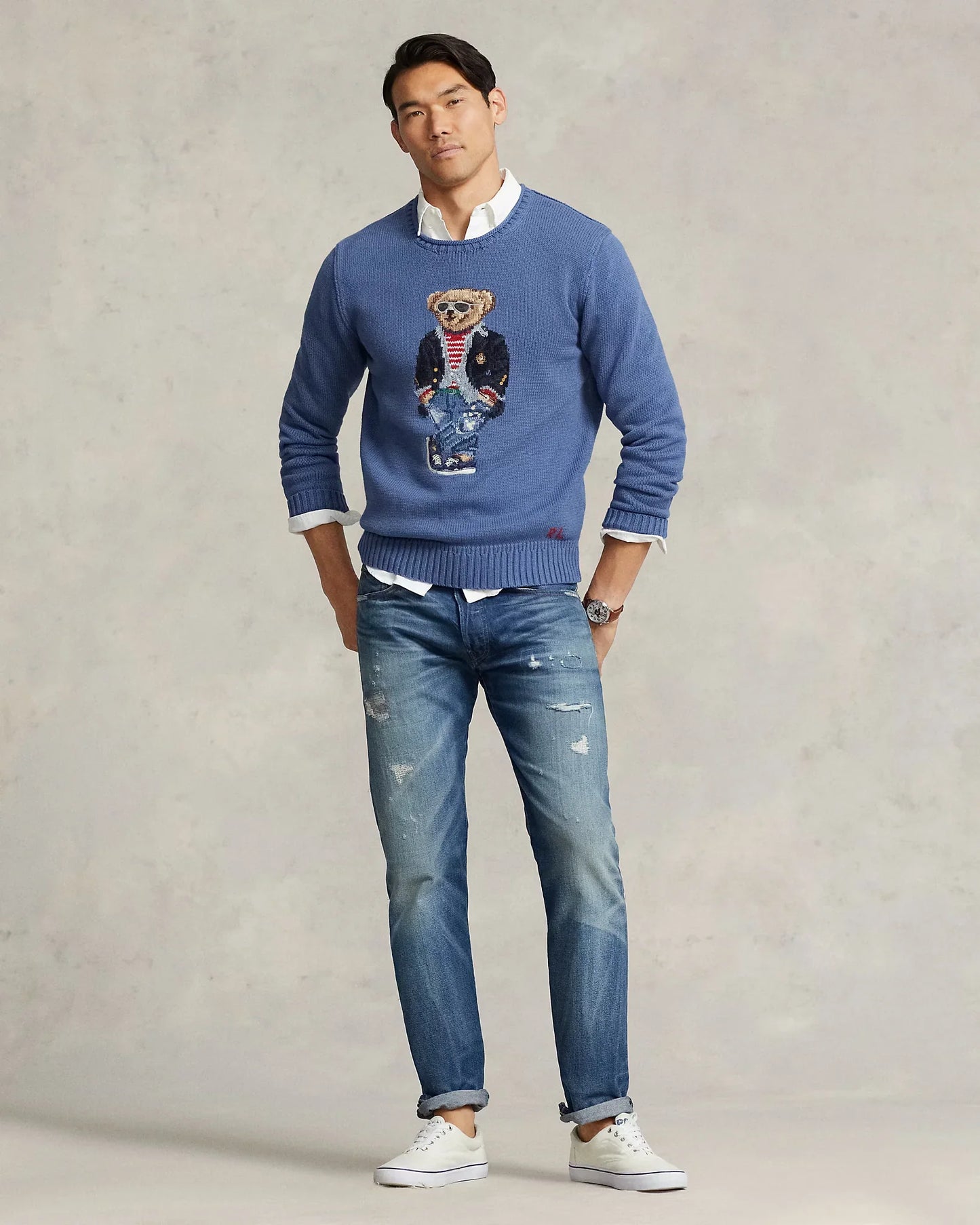 Polo Bear Cotton Mockneck Jumper