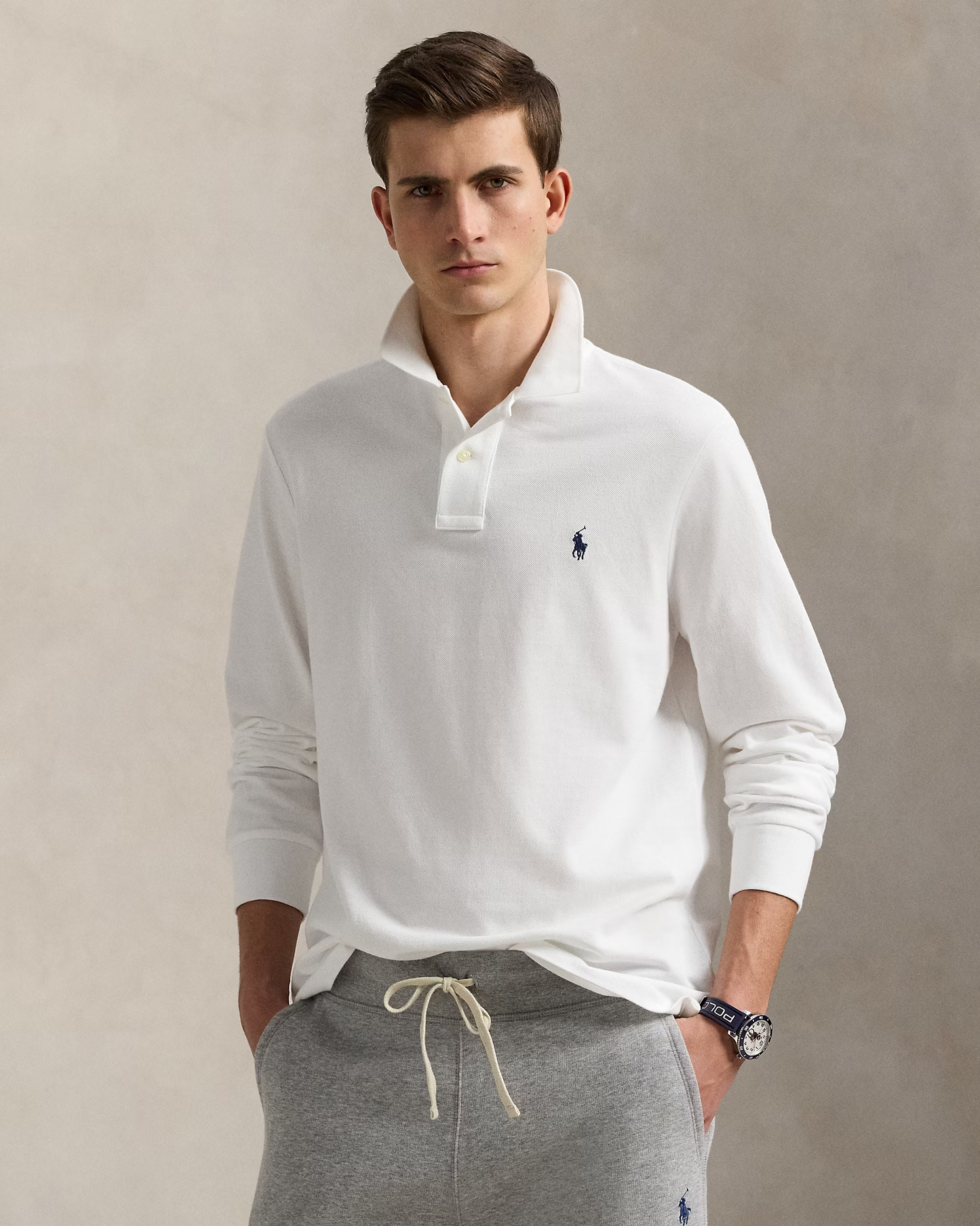 Camisero Ralph Lauren Manga Larga Blanco