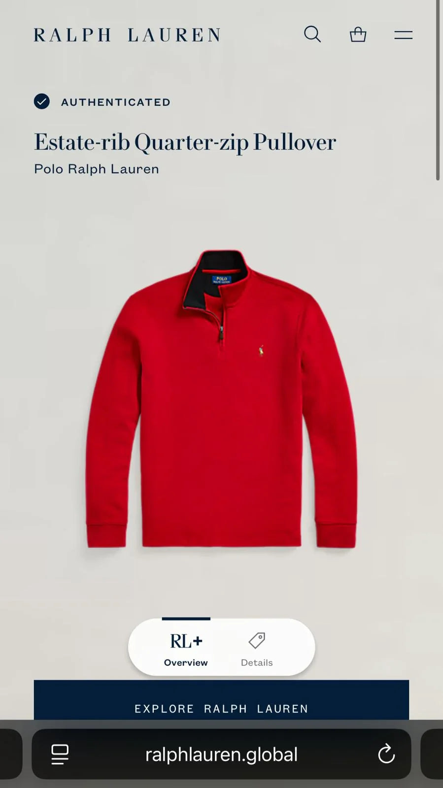 Sweater 1/4 Ralph Lauren Rojo