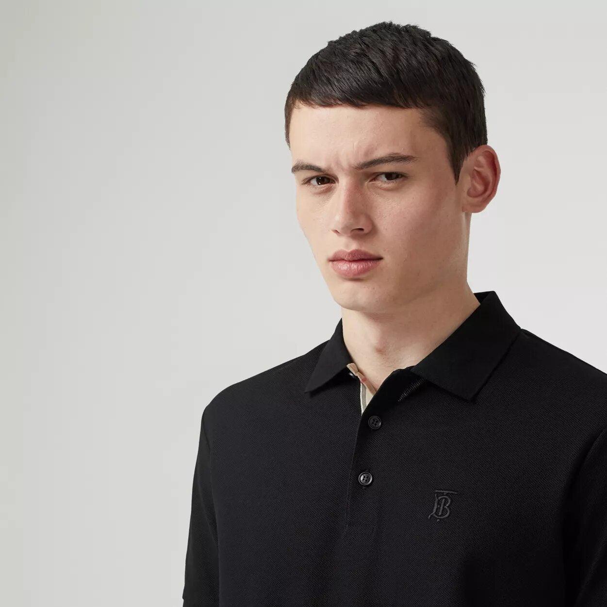 Burberry Polo Piqué Monogram Motif Negro