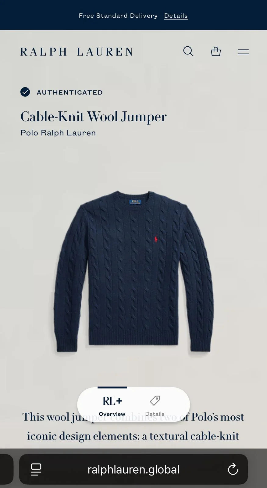 Sweater Wool Jumper Ralph Lauren Azul