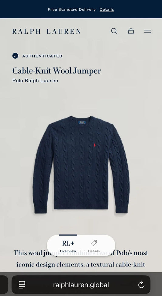 Sweater Wool Jumper Ralph Lauren Azul Mujer