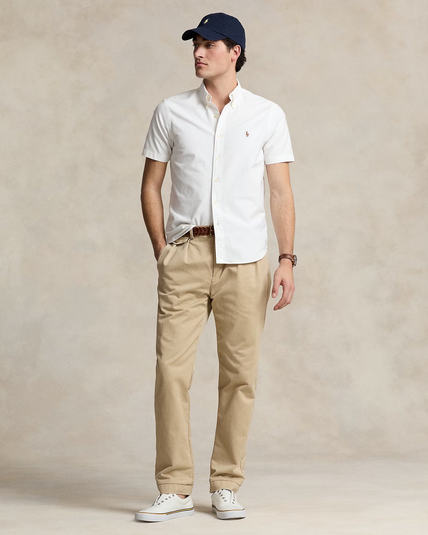Camisa Ralph Lauren Oxford Blanca Manga Corta
