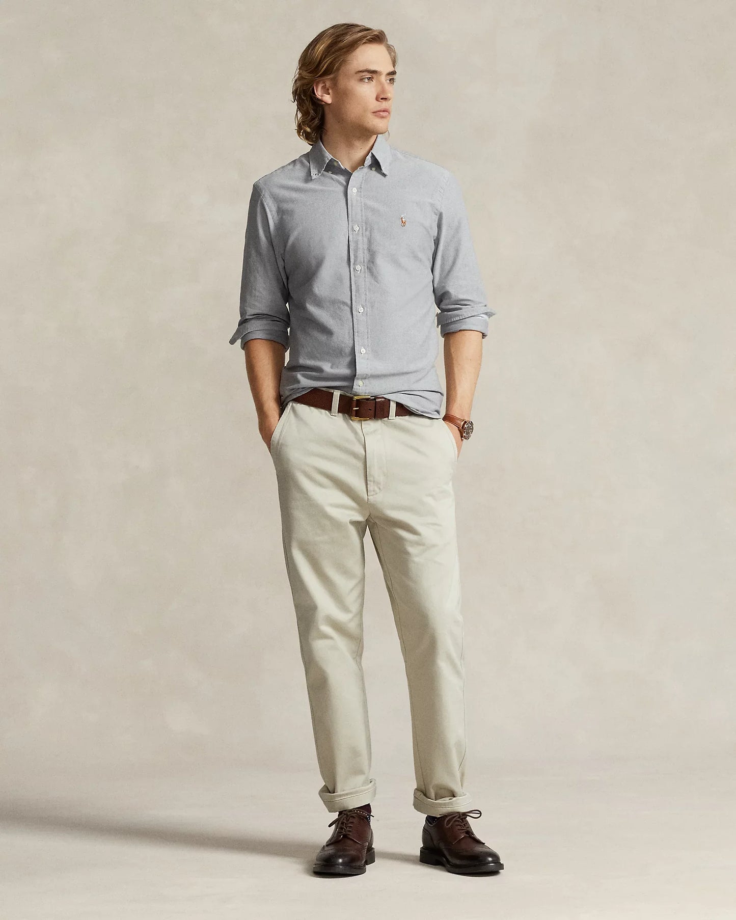 Camisa Oxford Ralph Lauren Gris