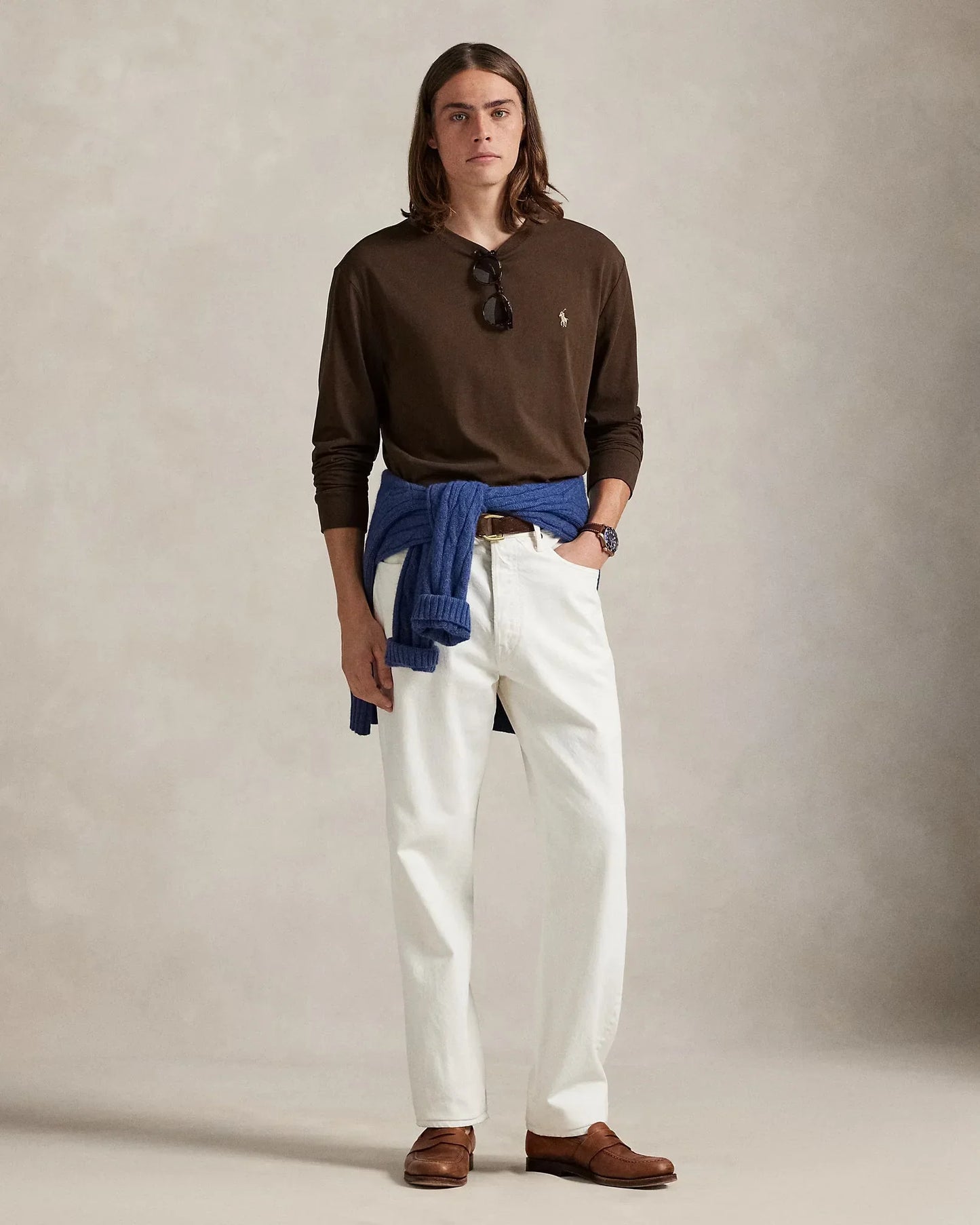 Polo Ralph Lauren Manga Larga Marrón