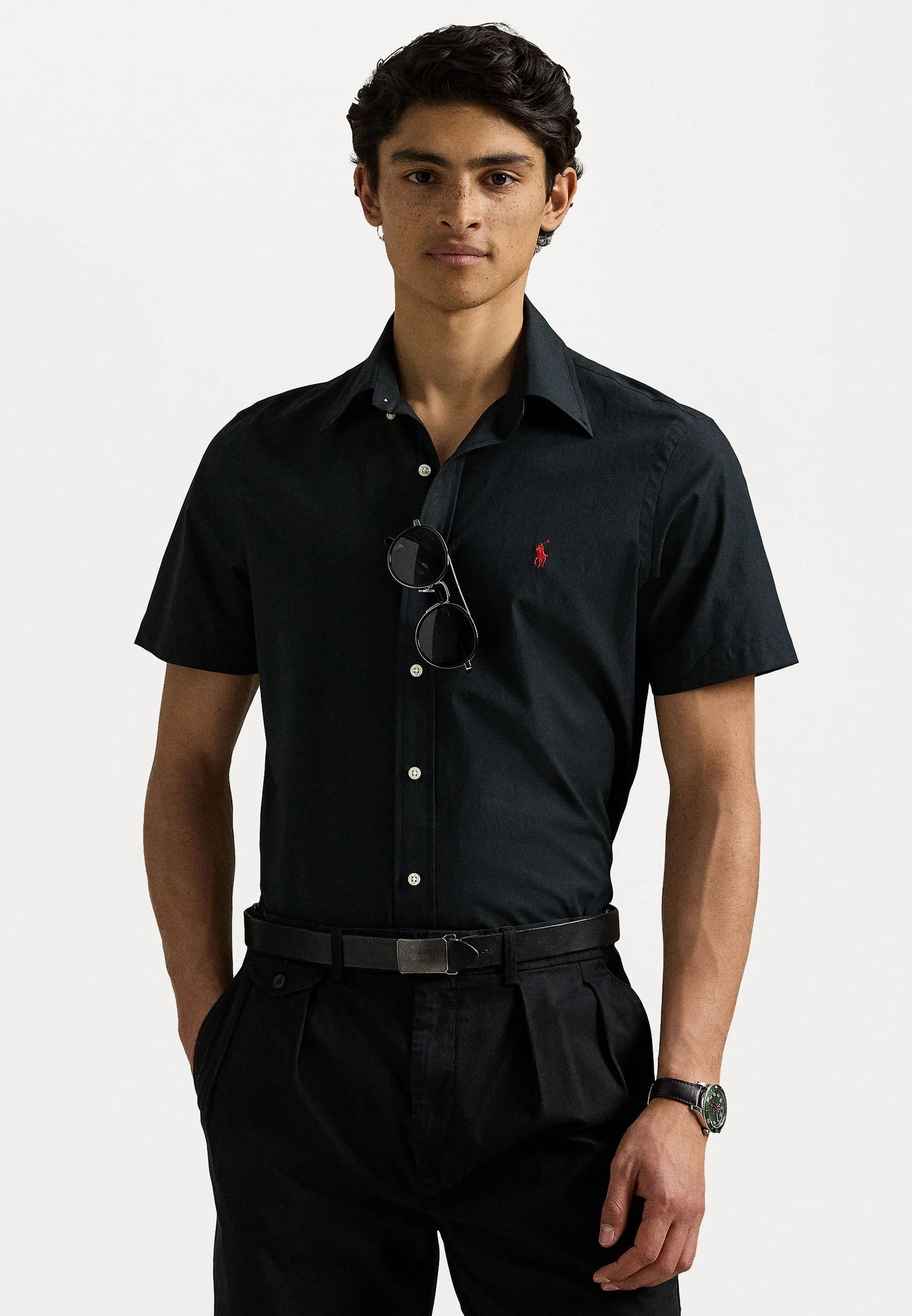 Camisa Ralph Lauren Negra Manga Corta