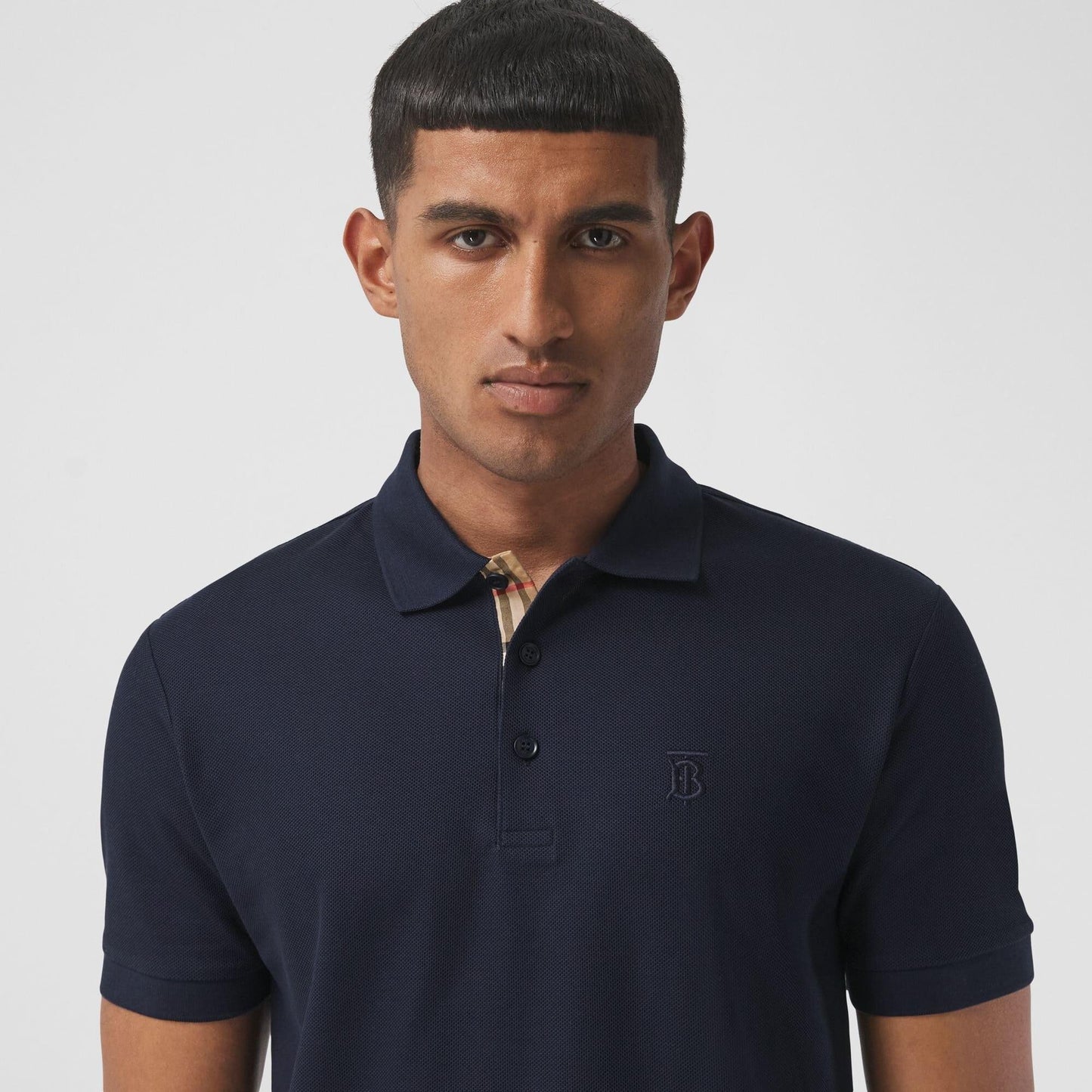 Burberry Polo Piqué Monogram Motif Navy
