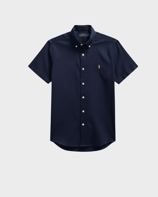 Camisa Ralph Lauren Oxford Azul Marino Manga Corta