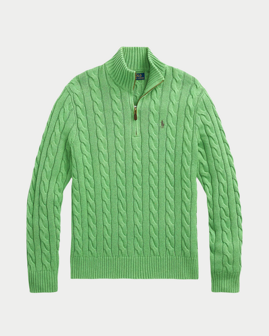 Sweater Ralph Lauren Trenzado 1/4 Zip Verde