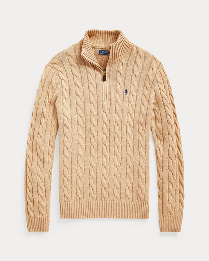 Sweater Ralph Lauren Trenzado 1/4 Zip Camel