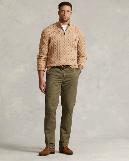Sweater Ralph Lauren Trenzado 1/4 Zip Camel
