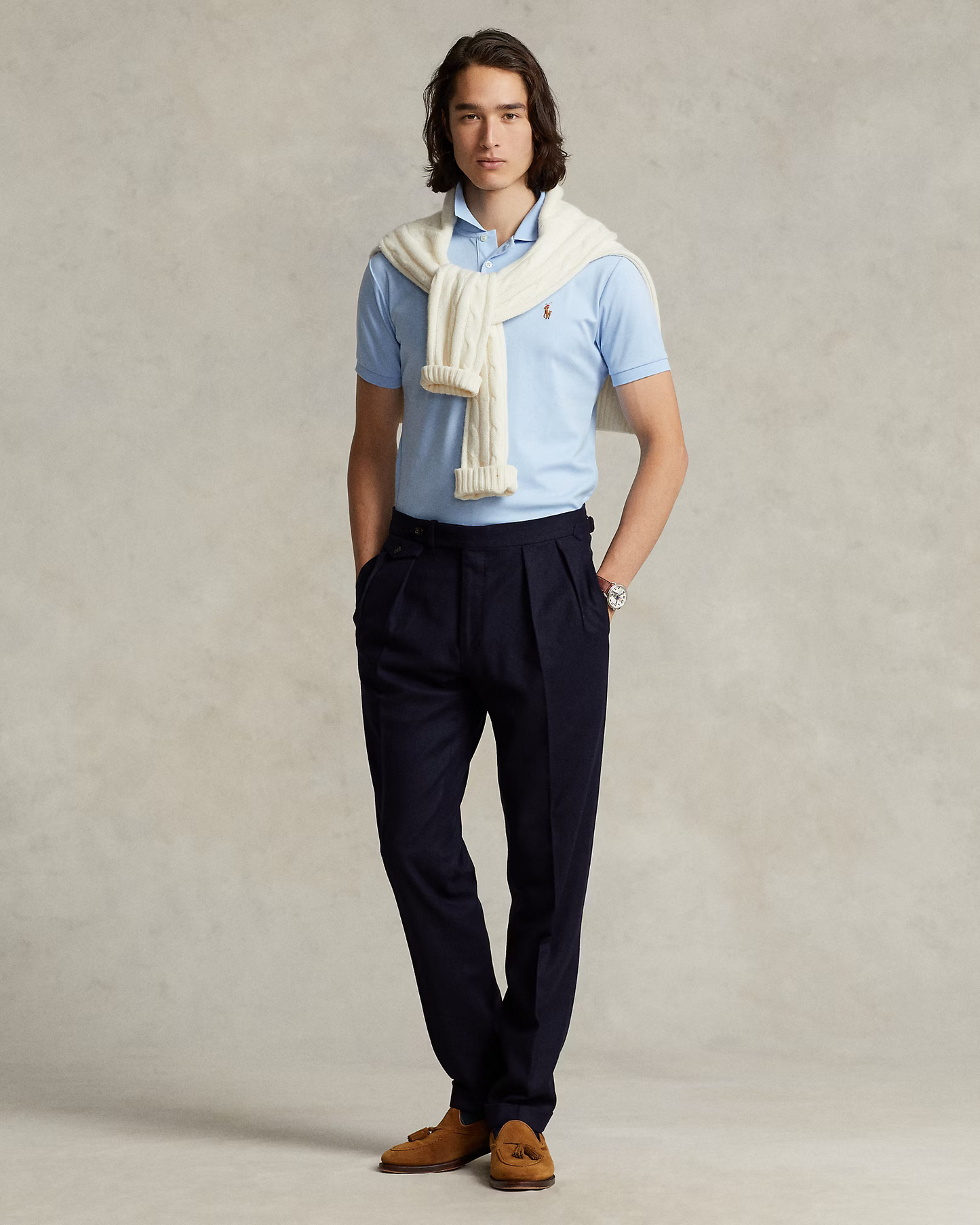 Camisero Ralph Lauren Soft Cotton Celeste