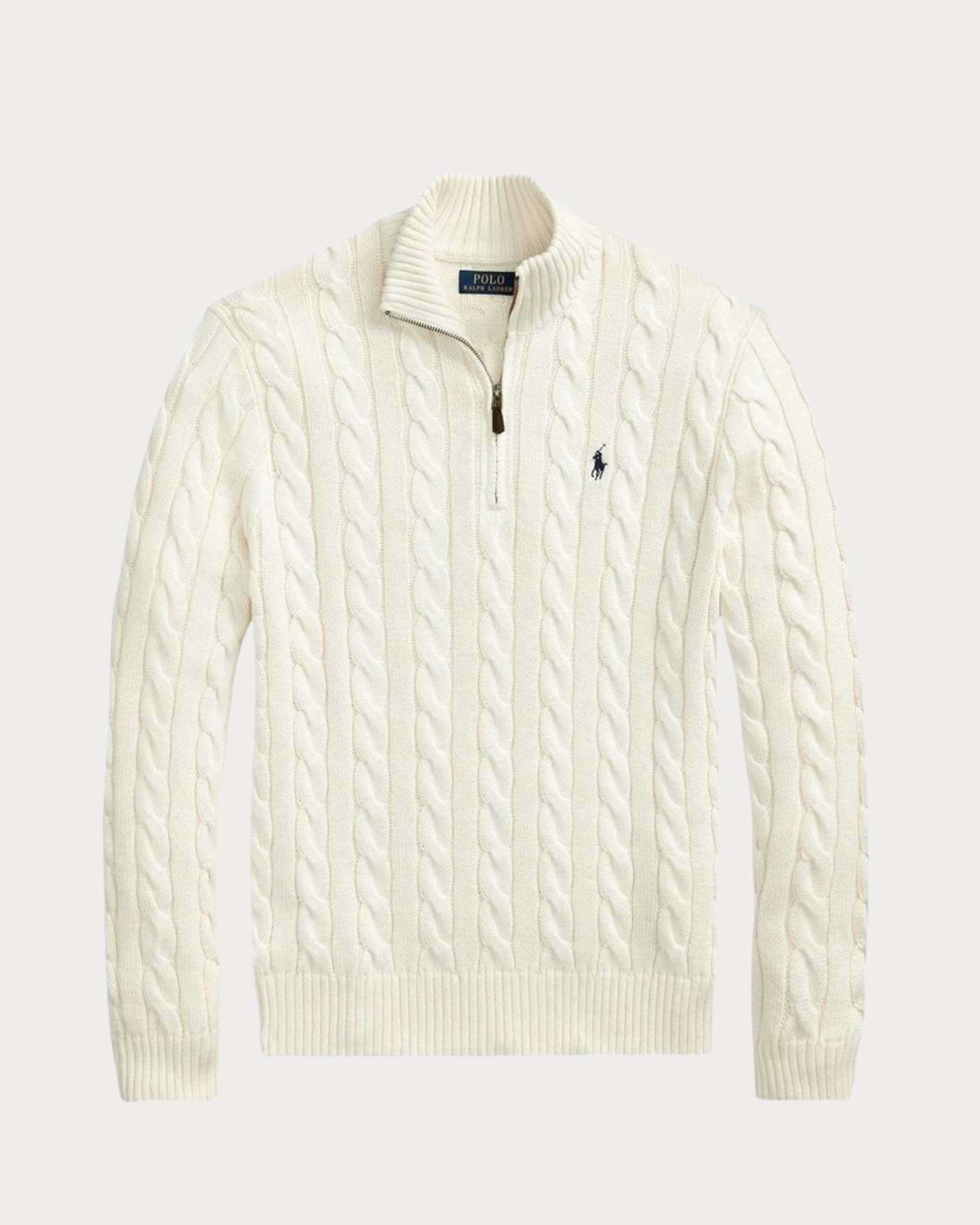 Sweater Ralph Lauren Trenzado 1/4 Zip Blanco