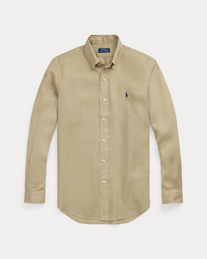 Camisa Lino Ralph Lauren Beige
