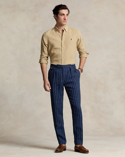 Camisa Lino Ralph Lauren Beige