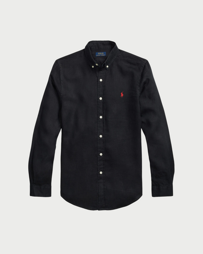 Camisa Lino Ralph Lauren Negra