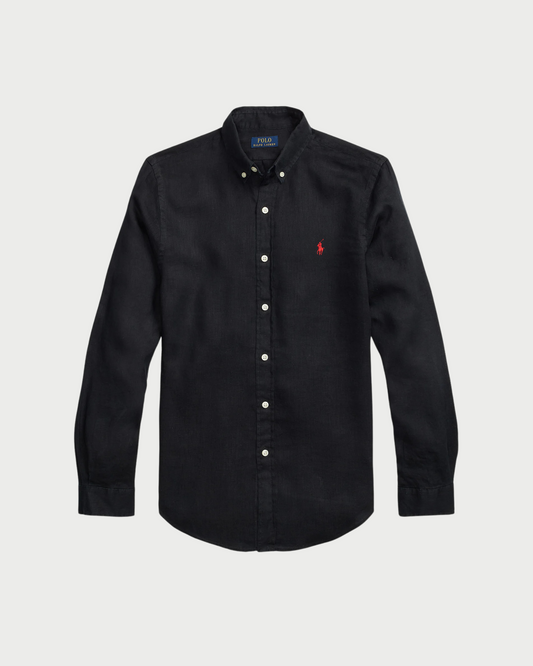 Camisa Lino Ralph Lauren Negra