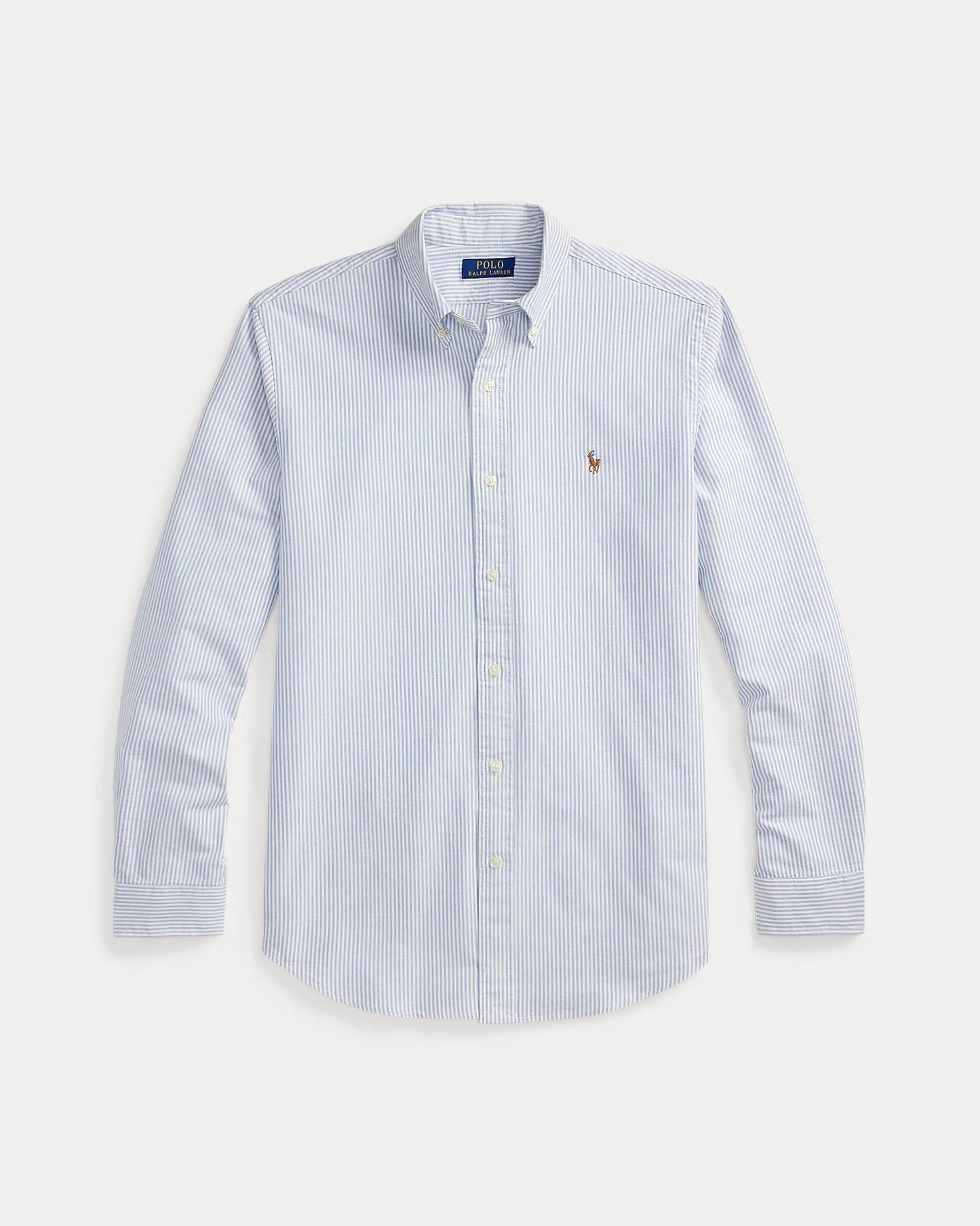 Camisa Oxford Ralph Lauren Listada Celeste