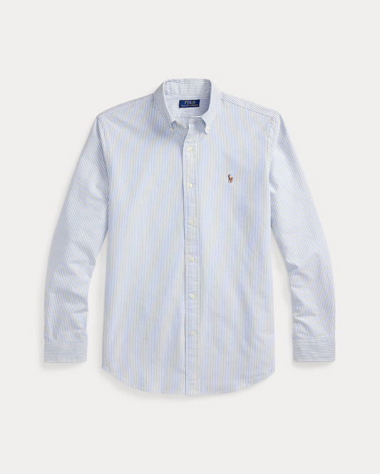 Camisa Oxford Ralph Lauren Listada Celeste