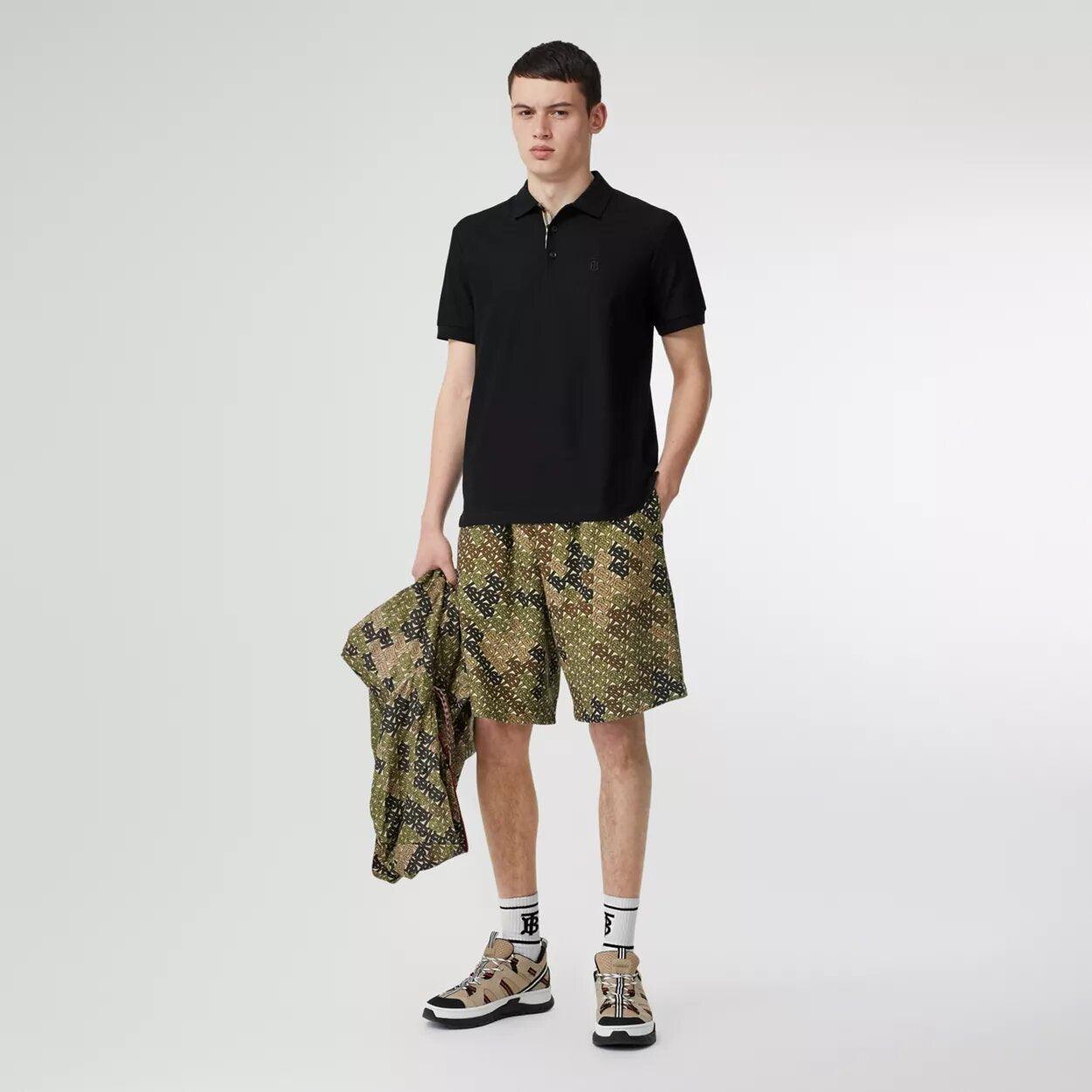 Burberry Polo Piqué Monogram Motif Negro