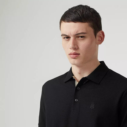 Burberry Polo Piqué Monogram Motif Negro