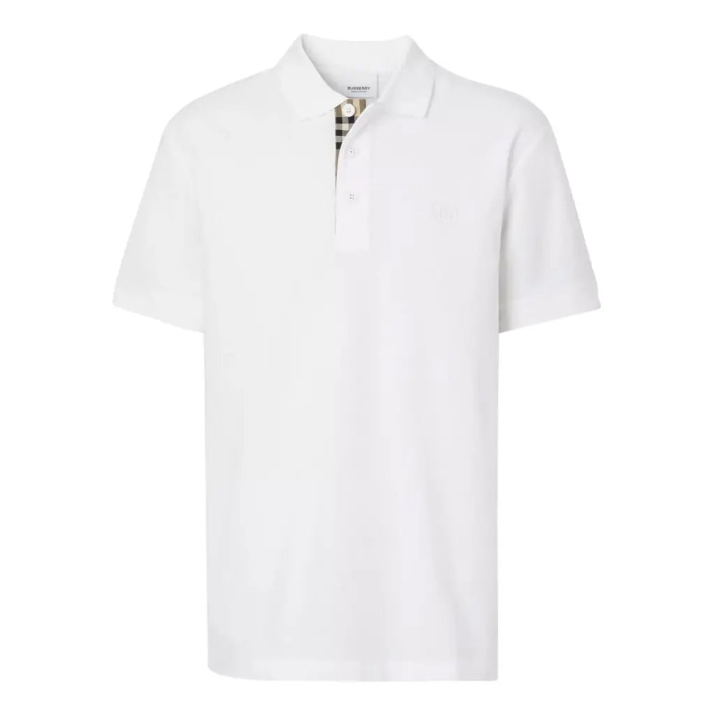 Burberry Polo Piqué Monogram Motif White