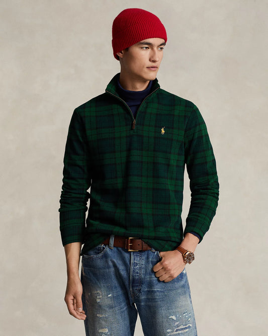 Sweater 1/4 Ralph Lauren Verde Cuadros