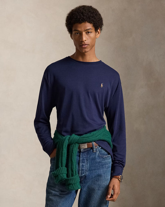 Polo Ralph Lauren Manga Larga Soft Cotton Azul [PREVENTA]