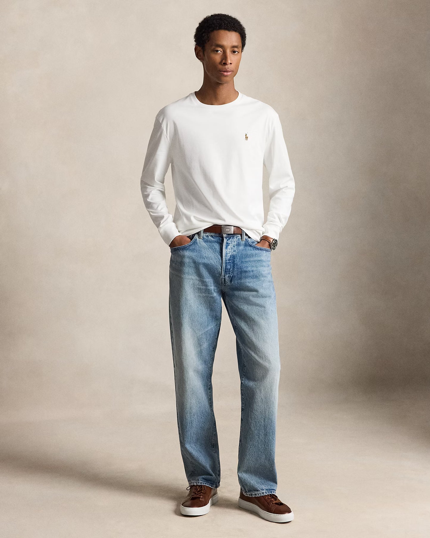 Polo Ralph Lauren Manga Larga Soft Cotton Blanco [PREVENTA]