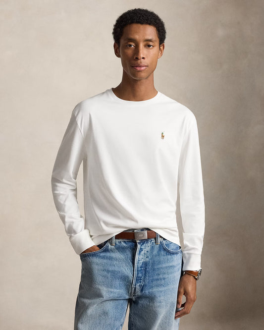 Polo Ralph Lauren Manga Larga Soft Cotton Blanco [PREVENTA]