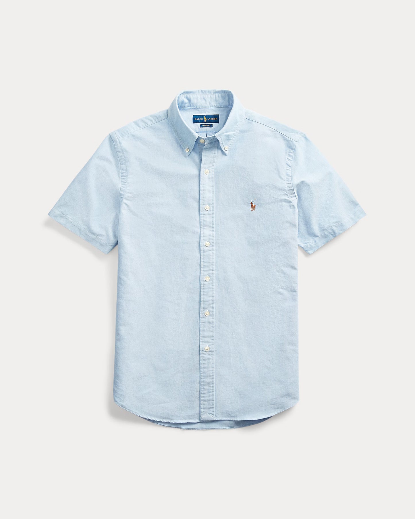 Camisa Ralph Lauren Oxford Celeste Manga Corta