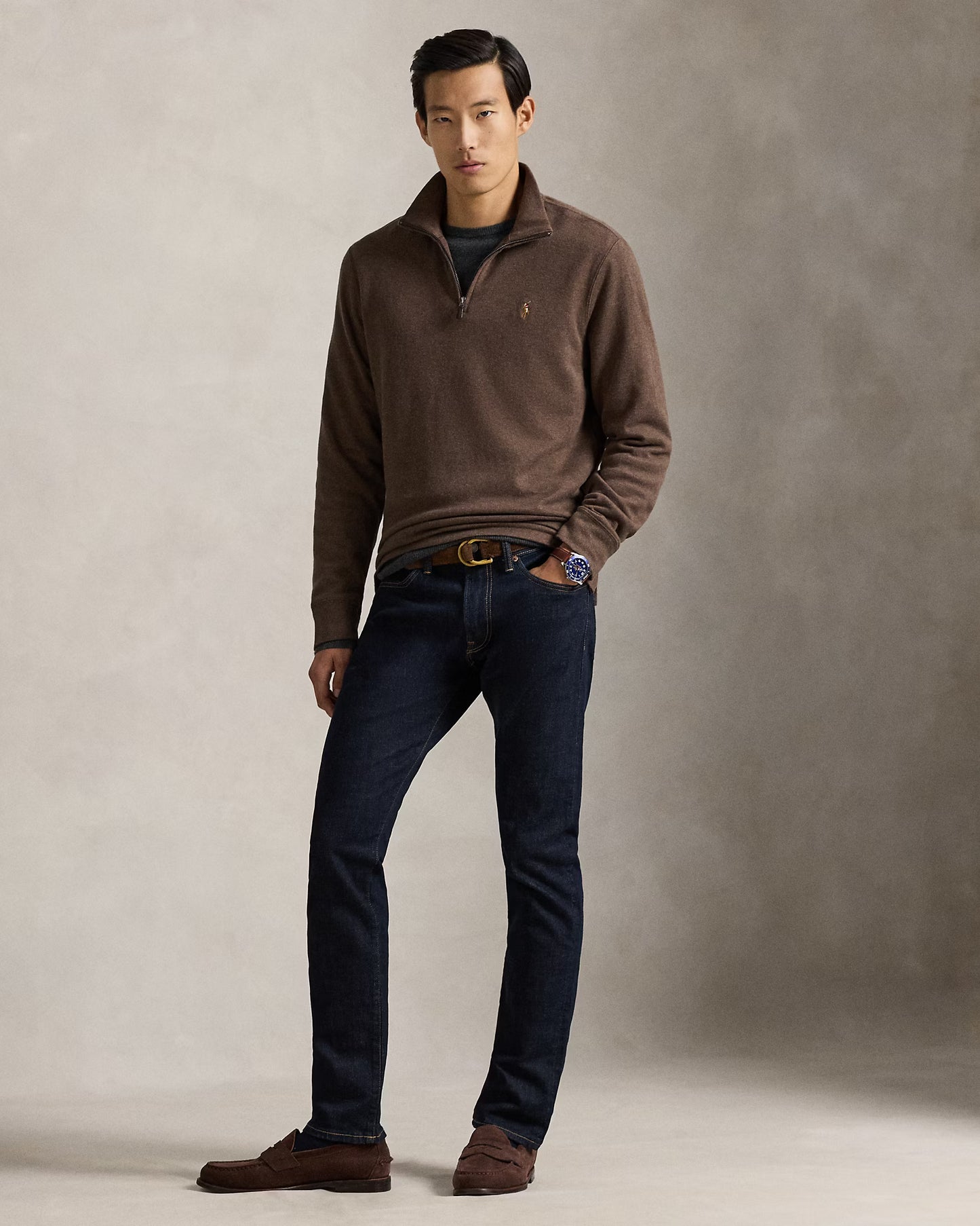 Sweater 1/4 Ralph Lauren Marron