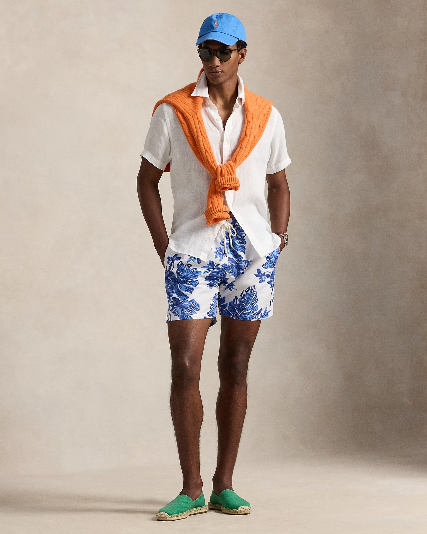 Camisa Ralph Lauren Lino Blanca Manga Corta