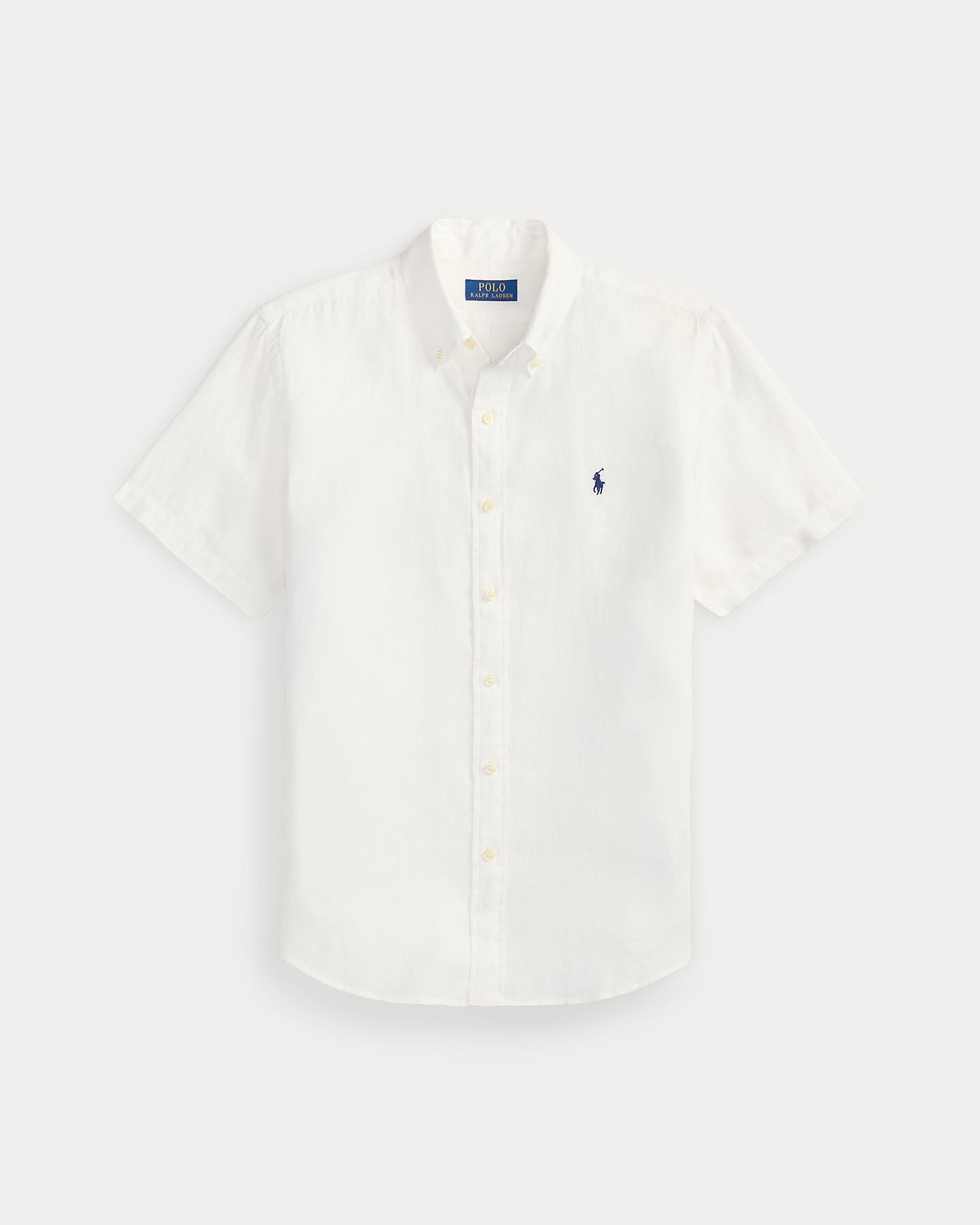 Camisa Ralph Lauren Lino Blanca Manga Corta