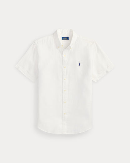 Camisa Ralph Lauren Lino Blanca Manga Corta