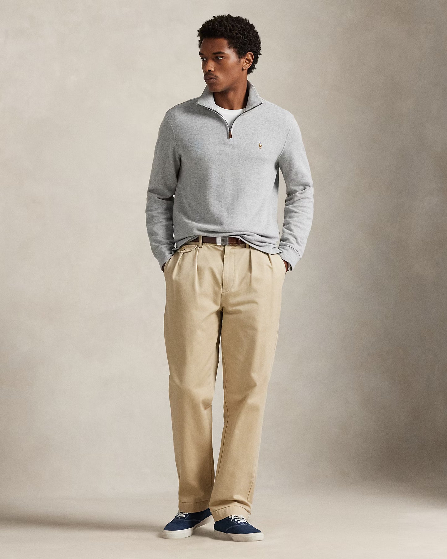 Sweater 1/4 Ralph Lauren Estate Rib Gris [A PEDIDO]