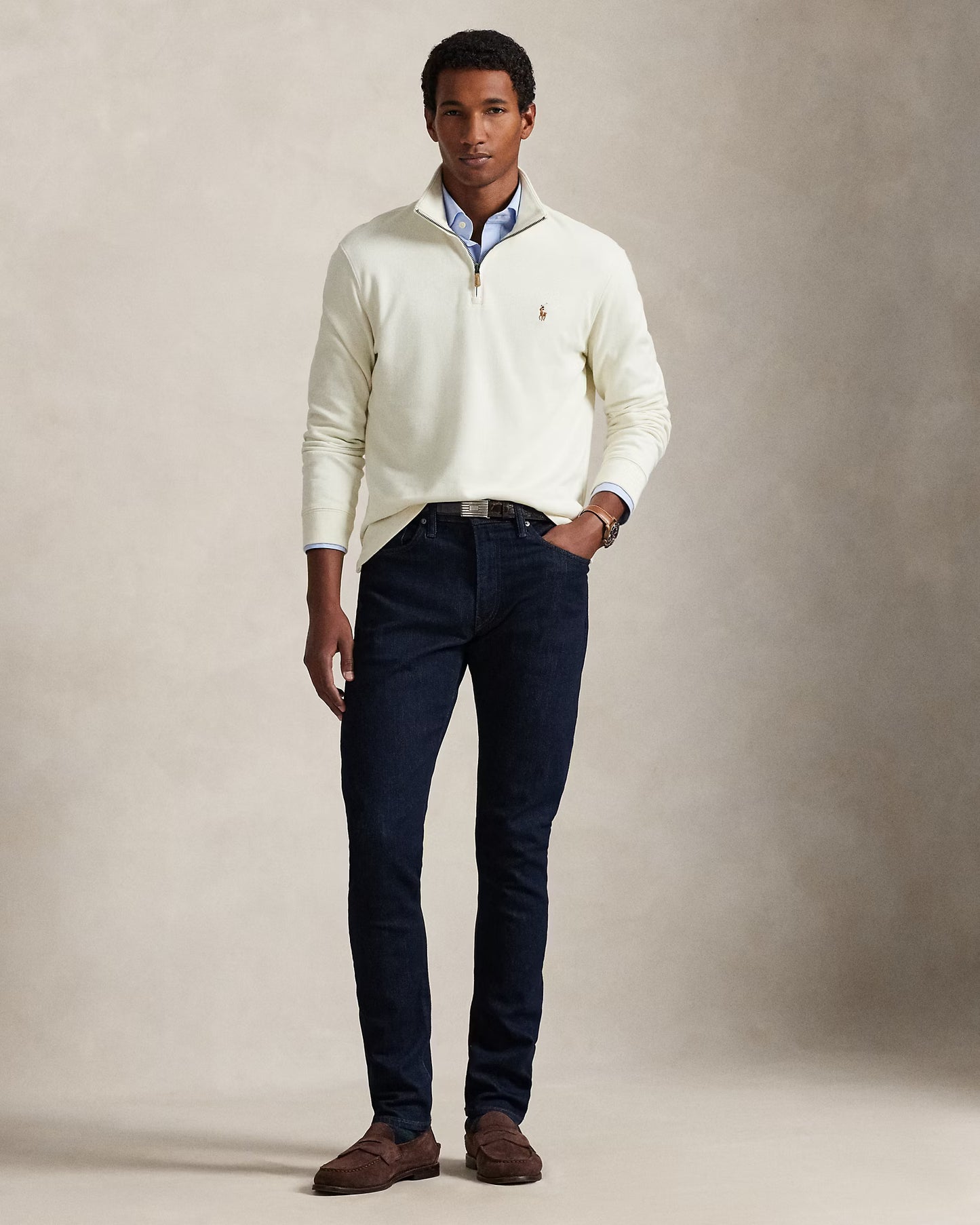Sweater 1/4 Ralph Lauren Estate Rib Crema [A PEDIDO]