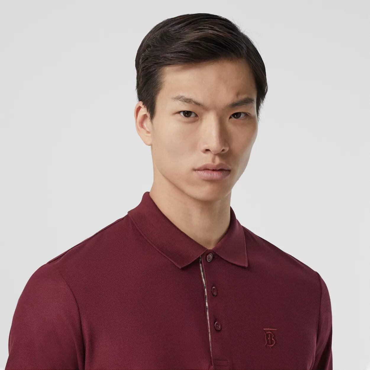 Burberry Polo Piqué Monogram Motif Granate